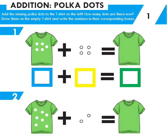 Worksheet to practice addition of number between 1-10